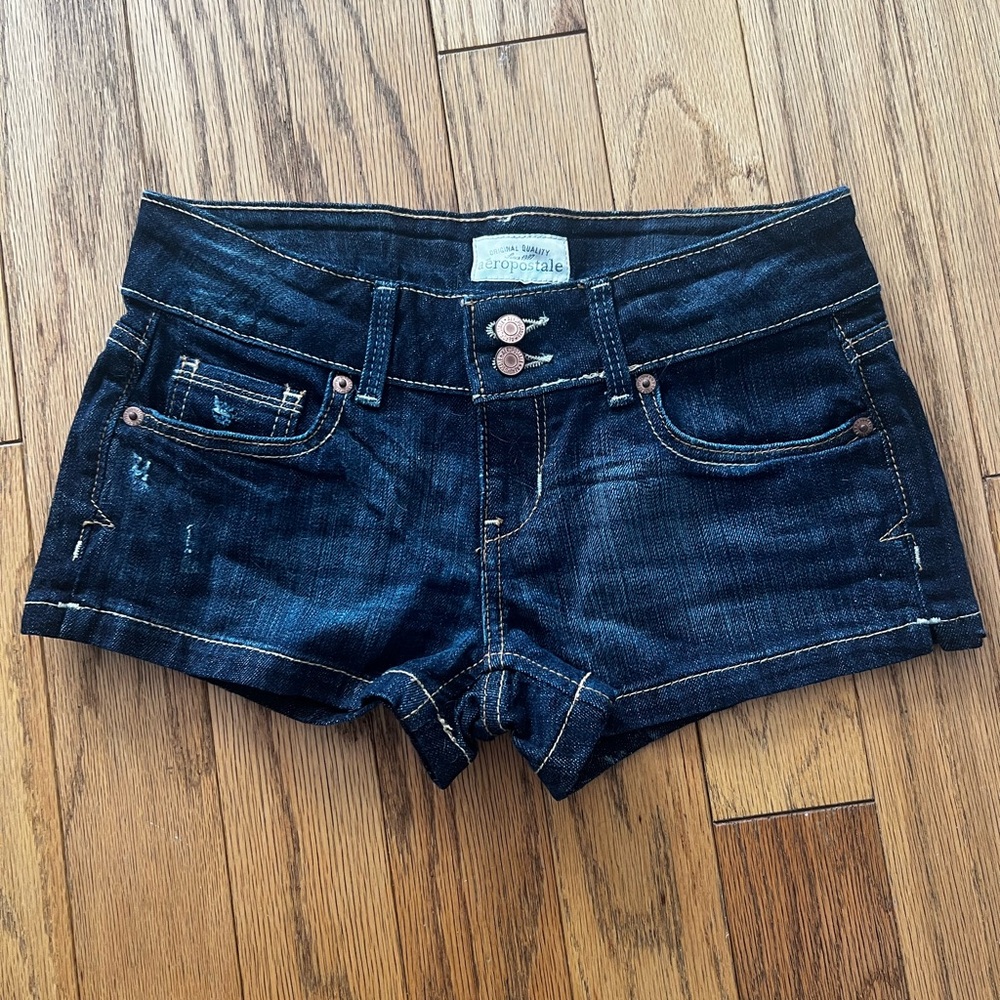 Aéropostale dark wash mini jean shorts